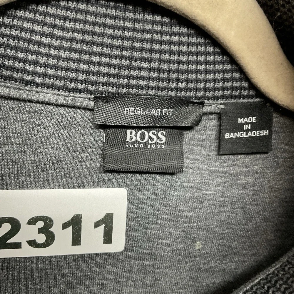 Hugo Boss Sydney Quarter Zip Black Cotton Pullover Men's size medium - Picture 3 of 11